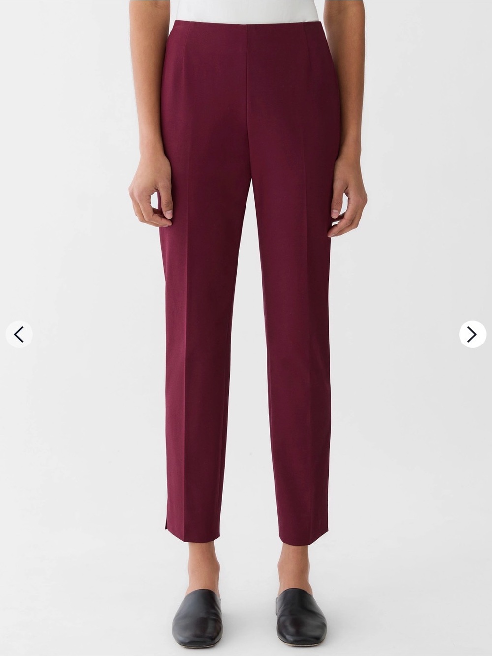 Lafayette 148 Stanton Slim Leg Wool Maroon Ankle Pants Womens Size 8